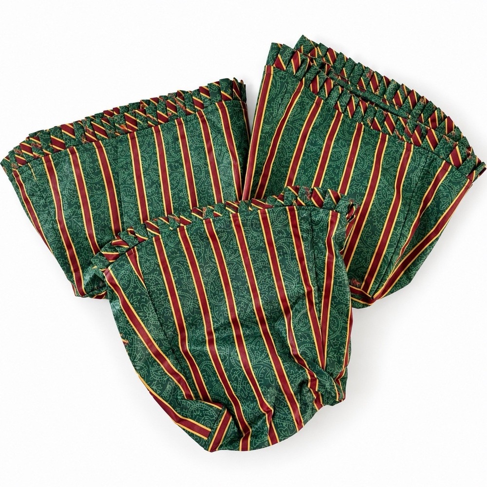 1990s Longaberger Imperial Stripe Basket Liners Christmas Holiday Vintage Lot 3